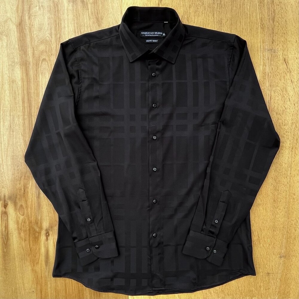 AMERICAN BREED SMART SHIRT LONG SLEEVE DRESS SHIRT MEN’S sz XL Black